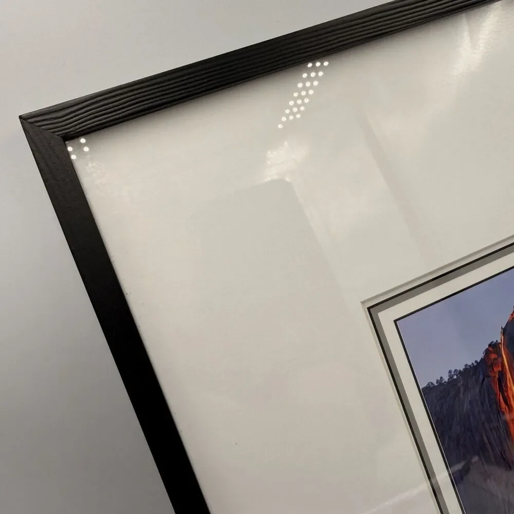 Yosemite Firefall Framed Photo Print Matted Black Frame 15.5x12.5 Wall Decor